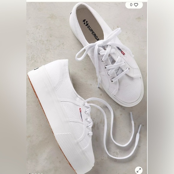 Superga Shoes - SUPERGA Size 40 Women's 2790 White Platform Sneakers Anthology